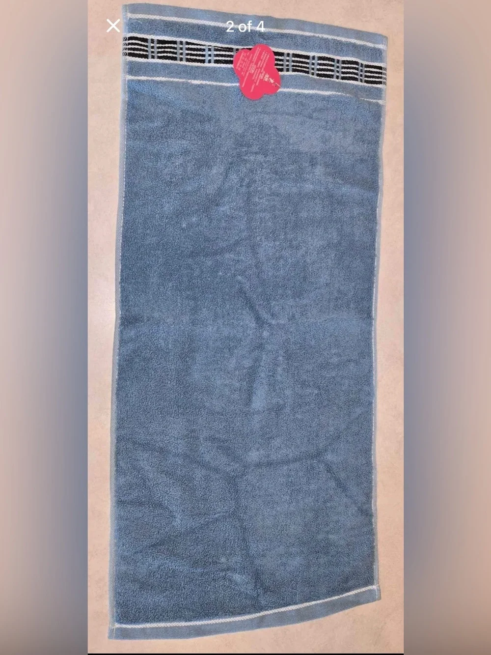 Assorted Striped Bath Towels Yellow Gray Cream Blue Set of 4